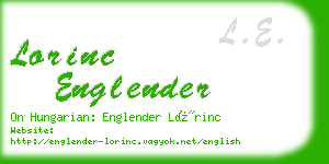 lorinc englender business card